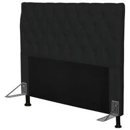 Cabeceira Cama Box Casal 140cm Cristal Sintético Preto - JS Móveis