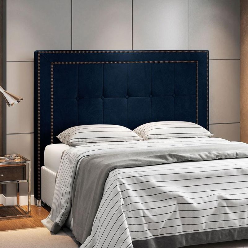 Cabeceira Cama Box Casal Queen 160cm Paolla P02 Veludo Azul Marinho -  Mpozenato
