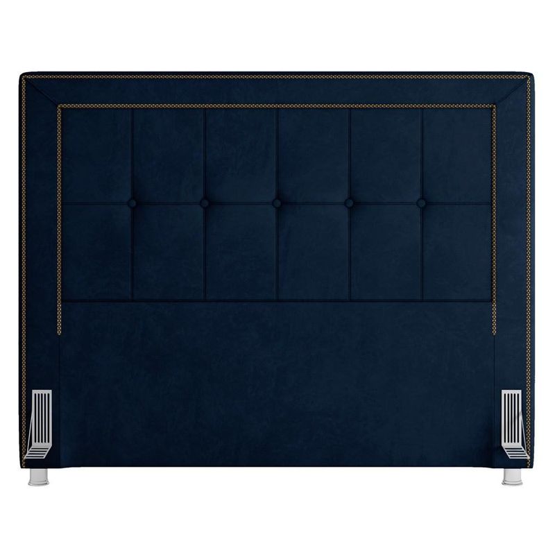 Cabeceira Cama Box Casal Queen 160cm Paolla P02 Veludo Azul Marinho -  Mpozenato