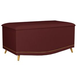Calçadeira Baú Solteiro 90cm com Tachas Imperial J02 Veludo Vinho - Mpozenato