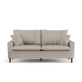 Sofá Living 3 Lugares 200cm com Almofadas Veras D05 Linho Bege - Mpozenato