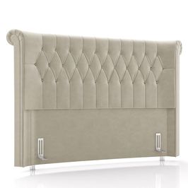Cabeceira Cama Box Casal 140cm Dust P02 Veludo Bege - Mpozenato