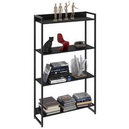 Estante Livreiro Dynamica Industrial 80cm 4 Prateleiras C08 Preto Ônix - Mpozenato