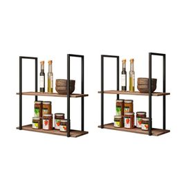 Conjunto 2 Prateleiras Decorativas Multifuncional Estilo Industrial Loft D09 Demolição - Mpozenato