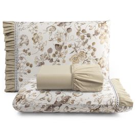 Jogo de Cama Lençol King Minuano 100% Algodão 3 Peças - Cáqui