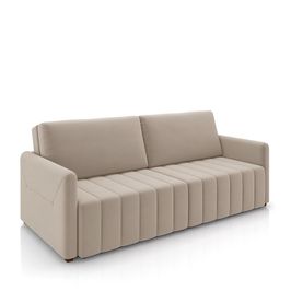 Sofá-Cama Decorativo Retrátil Thanos 2 Lugares 192cm Veludo Bege G45 - Gran Belo