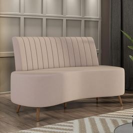 Sofá Living Decorativo 2 Lugares 1,60M Katara Rosê Veludo G33 - Gran Belo