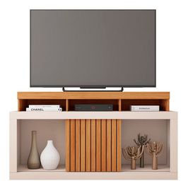 Rack Bancada para Tv até 55 Polegadas 1 Porta Dragon Caemmun Freijó com Off White