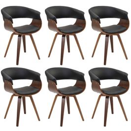 Kit 06 Cadeiras Giratória Decorativa para Sala de Jantar Ohana PU Preto G56 - Gran Belo