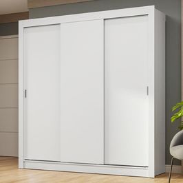 Guarda-Roupa Casal 3 Portas de Correr Branco Nobre Madesa Branco