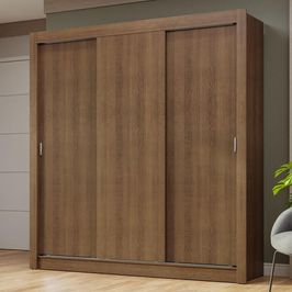 Guarda-Roupa Casal 3 Portas de Correr Rustic Nobre Madesa Rustic