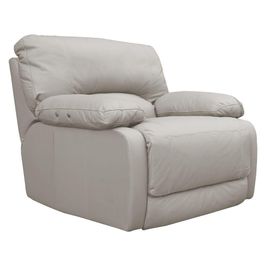 Poltrona do Papai Reclinável Elétrico Asmará Power Touch Small Couro Off White G43 - Gran Belo