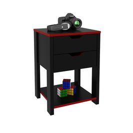 Gaveteiro para Escritório Home Office Gamer ME4163 MDP Preto/Vermelho G69 - Gran Belo