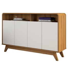 Buffet Aparador 4 Portas Vicenzo MDP Nature/Preto G21 - Gran Belo