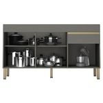 Armário de Cozinha com Balcão sem Tampo 150cm Lina K02 Gris/Freijó - Mpozenato