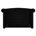 Cabeceira Cama Box Queen 160cm Provença e Recamier Veneto P02 Sintético Preto -Mpozenato