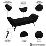 Cabeceira Cama Box Queen 160cm Provença e Recamier Veneto P02 Sintético Preto -Mpozenato