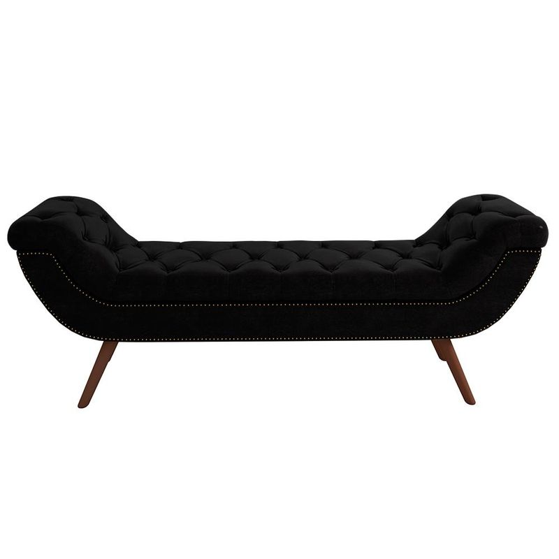 Cabeceira Cama Box Queen 160cm Provença e Recamier Veneto P02 Sintético Preto -Mpozenato