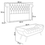 Cabeceira Cama Box Queen 160cm Provença e Recamier Veneto P02 Sintético Preto -Mpozenato