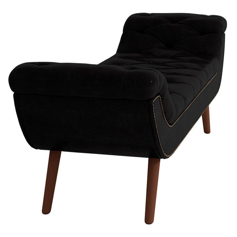Cabeceira Cama Box Queen 160cm Provença e Recamier Veneto P02 Sintético Preto -Mpozenato