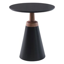 Mesa Lateral Decorativa Para Sala de Estar Mandrágora 50x50 Redonda Preta G55 - Gran Belo