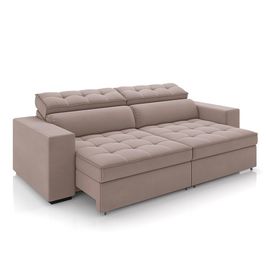 Sofá Decorativo Hugo 2 Lugares 208cm Reclinável e Retrátil Veludo Rosê G45 - Gran Belo