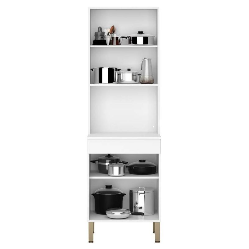 Armário de Cozinha 4 peças Balcão sem Tampo 150cm Lina14 K02 Supremo/Freijó - Mpozenato