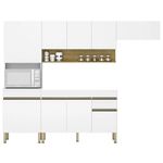 Armário de Cozinha 4 peças Balcão sem Tampo 150cm Lina14 K02 Supremo/Freijó - Mpozenato