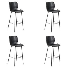 Kit 4 Banquetas Alta com Encosto para Bancada Cozinha Penha R02 Sintético Preto - Mpozenato