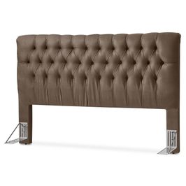 Cabeceira Cama Box Casal King 195cm Iasmin Suede Marrom - Atraente Móveis