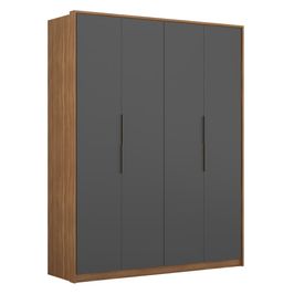 Guarda Roupa Casal 4 Portas 3 Gavetas Attore D02 Amendola/Grafito - Mpozenato