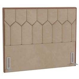 Cabeceira Cama Box Casal King 195cm Órion P02 Veludo Bege - Mpozenato