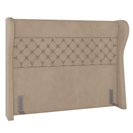 Cabeceira Cama Box Casal King 195cm Trinidad P02 Veludo Bege - Mpozenato