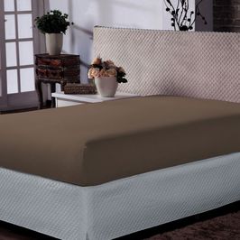 Lençol Casal Portallar Malha 100% Algodão Premiun Classic Cotton Cappucino
