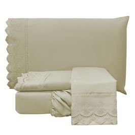 Jogo de Cama Lençol Queen Supremo Micropercal 300 Fios - Fendi