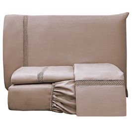 Jogo de Cama Lençol Casal Apolo Micropercal 300 Fios - Chocolate