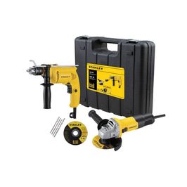 Furadeira com Impacto 1/2" 600w Stanley e Esmerilhadeira 4.1/2" 750W 127V SHG6750KA-BR