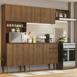 Armário de Cozinha Compacta 235cm Rustic Gourmet Madesa 02 Rustic