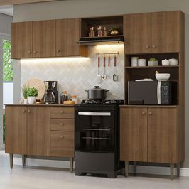 Armário de Cozinha Compacta 235cm Rustic Gourmet Madesa 01 Rustic