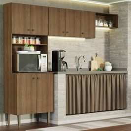 Armário de Cozinha Compacta Quiosque 235cm Rustic Gourmet Madesa 01 Rustic