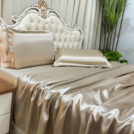 Jogo de Cama Lençol Queen Luxo Charmousse 4 Peças - Bronze