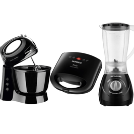 Kit Cozinha Mondial 3 em 1 - Liquidificador Batedeira e Sanduicheira 127v