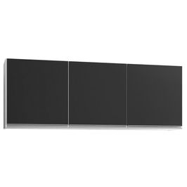 Armário Aéreo de Cozinha 150cm 3 Portas Argélia Branco/Preto - Lumil