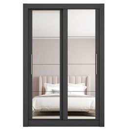 Guarda Roupa com Espelhos 2 Portas Santiago Caemmun Preto