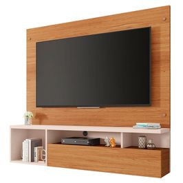 Painel para Tv até 55 Polegadas Nicho com Porta Basculante Brasil Caemmun Freijo/off white