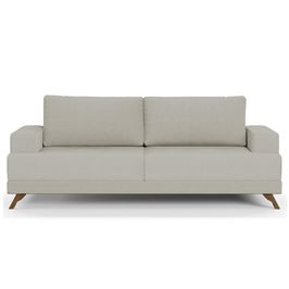 Sofá 160cm 2 Lugares Pés Curvos Santi Linho D05 Bege - Mpozenato