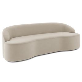 Sofá 4 Lugares para Sala de Estar Living 260cm Theo D06 Veludo Creme - Mpozenato
