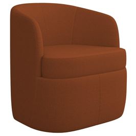 Poltrona Giratória Decorativa para Sala Dandara K04 Bouclê Terracota - Mpozenato