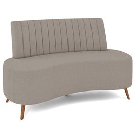 Sofá 2 Lugares para Sala Living 135cm Pés Palito Tamar K04 Bouclê Bege Escuro - Mpozenato