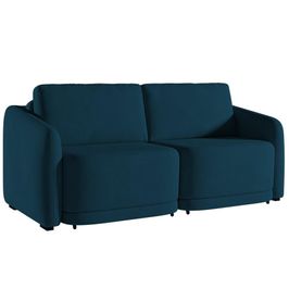 Sofá Cama Casal para Sala 236cm Polska K04 Veludo Azul - Mpozenato
